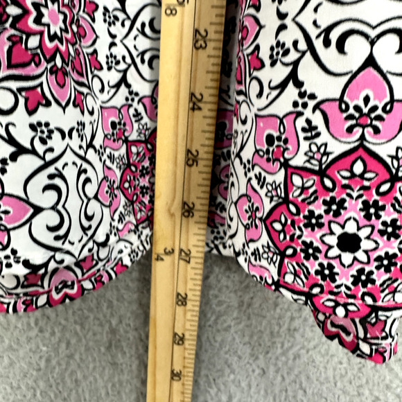 Ruby Rd Top Womens Large Pink Medallion Geometric Short Sleeve Oversized Boho - Picture 4 of 7